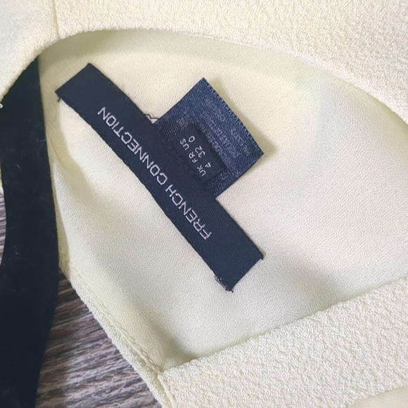 French Connection Yellow Tennis Crepe Swing Back Sleeveless Top - Picture 6 of 6